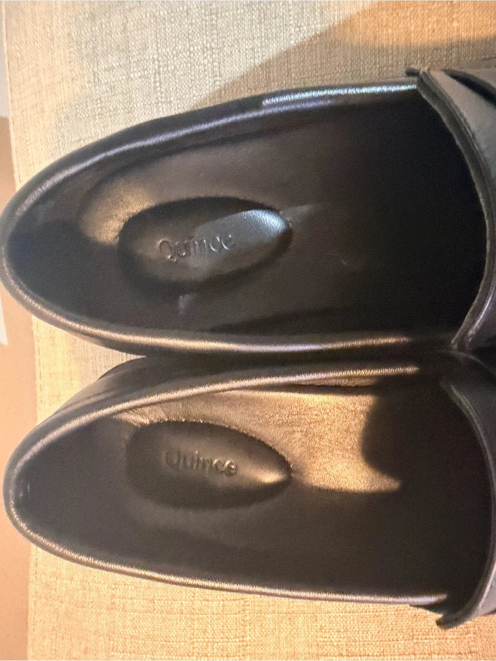 Quince Black Leather Penny Loafers for women